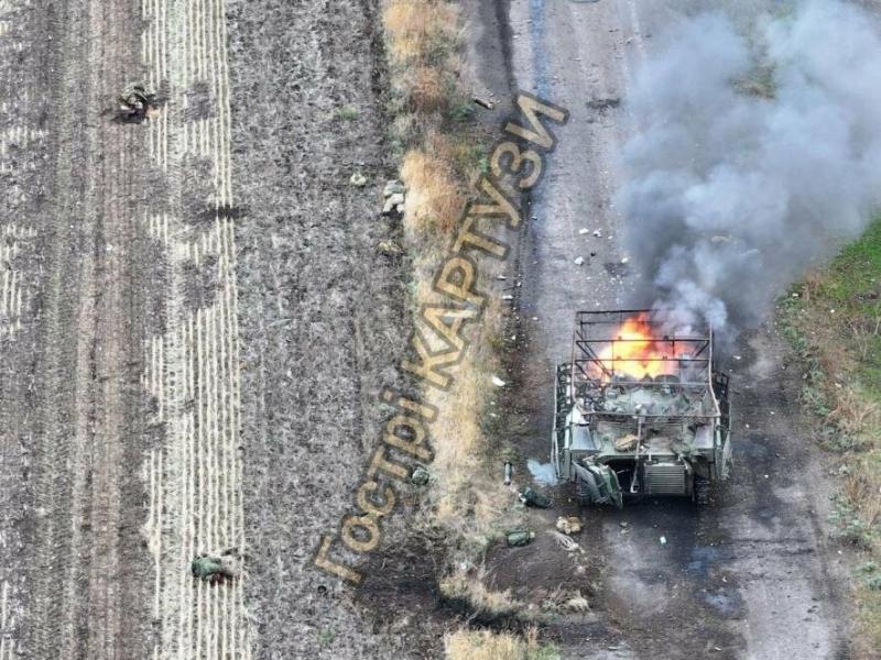 У Донецькій області військовослужбовці Національної гвардії знищили російську БМП, яка була оснащена унікальним захистом. - ФОТО